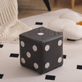 Puf cubo contemporáneo de tela sherpa nórdica – Apilable, con cojín de espuma, diseño de dados de madera, taburete cuadrado para sala de estar