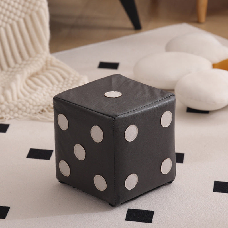Puf cubo contemporáneo de tela sherpa nórdica – Apilable, con cojín de espuma, diseño de dados de madera, taburete cuadrado para sala de estar