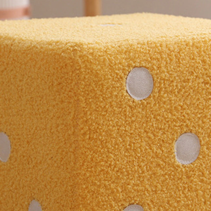Puf cubo contemporáneo de tela sherpa nórdica – Apilable, con cojín de espuma, diseño de dados de madera, taburete cuadrado para sala de estar