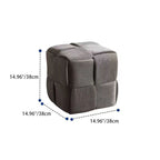 Contemporary Scandinavian Corduroy Wood Sponge Cube – Low Rectangular Stool for Living Room