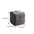 Contemporary Scandinavian Corduroy Wood Sponge Cube – Low Rectangular Stool for Living Room