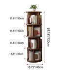 Modern Minimalist Solid Wood Round Cylinder Rotating Bookshelf 2/3/4/5 Tier For Home Office And Living Room