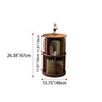 Modern Minimalist Solid Wood Round Cylinder Rotating Bookshelf 2/3/4/5 Tier For Home Office And Living Room