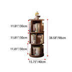 Modern Minimalist Solid Wood Round Cylinder Rotating Bookshelf 2/3/4/5 Tier For Home Office And Living Room