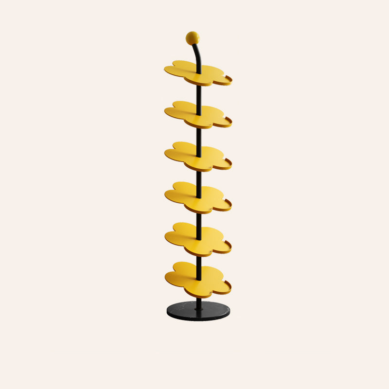 Modern Art Deco Carbon Steel Marble Floral Shoe Storage Rack 4/6-Tier For Entryway & Hallway