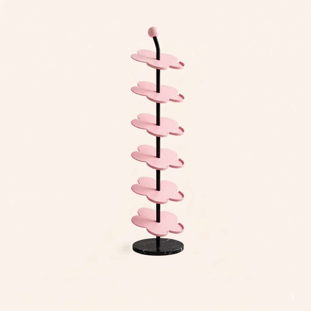 Modern Art Deco Carbon Steel Marble Floral Shoe Storage Rack 4/6-Tier For Entryway & Hallway