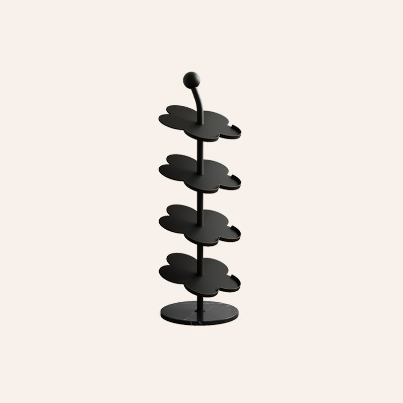 Modern Art Deco Carbon Steel Marble Floral Shoe Storage Rack 4/6-Tier For Entryway & Hallway