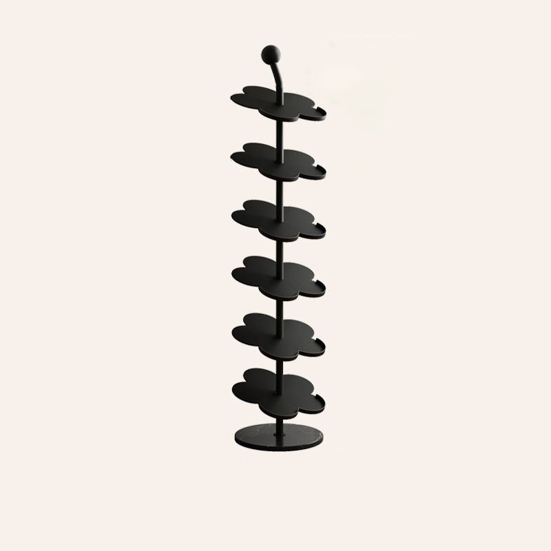 Modern Art Deco Carbon Steel Marble Floral Shoe Storage Rack 4/6-Tier For Entryway & Hallway