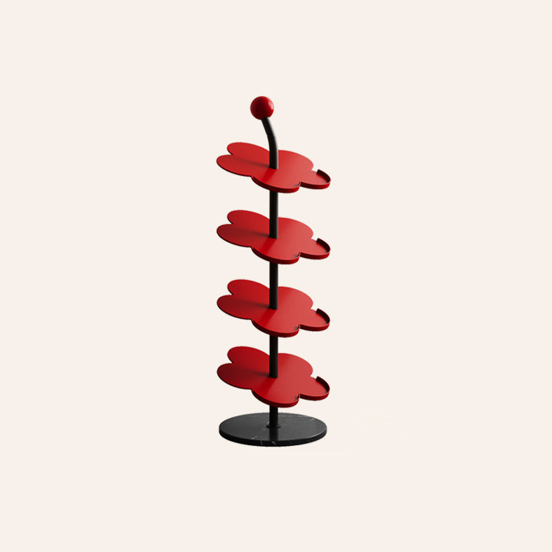 Modern Art Deco Carbon Steel Marble Floral Shoe Storage Rack 4/6-Tier For Entryway & Hallway