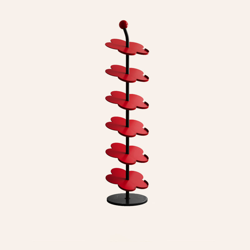 Modern Art Deco Carbon Steel Marble Floral Shoe Storage Rack 4/6-Tier For Entryway & Hallway