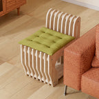 Modern Minimalist Rubberwood Wave Stool — Low, Armless, Backless Design for Living Room — Ideal for Human-Pet Sharing