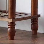 Mesa consola rectangular de madera maciza con borde ondulado, estilo moderno de mediados de siglo, con 2/3 cajones para recibidor y pasillo
