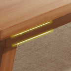 Traditional Japanese Natural Bamboo Rectangular Foldable End Table 1- Tier For Bedroom & Living Room