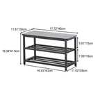 Modern Minimalist Rectangular Shoe Storage Cabinet - Engineered Wood & Carbon Steel, 2 Shelves for Living Room
