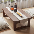 Traditional Japanese Medium-Density Fiberboard Rounded Rectangular Ended Table 1-Tier Folding Design For Living Room
