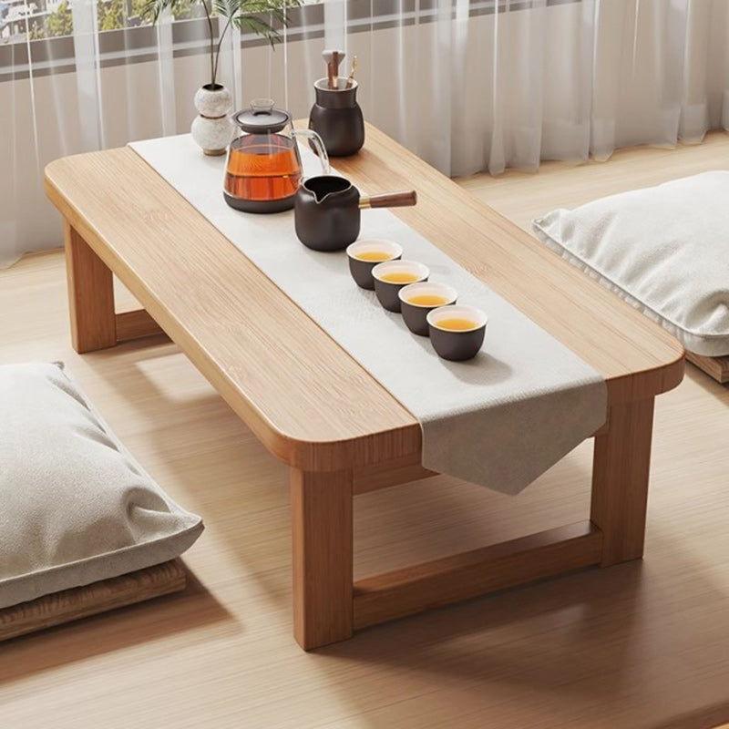 Traditional Japanese Medium-Density Fiberboard Rounded Rectangular Ended Table 1-Tier Folding Design For Living Room