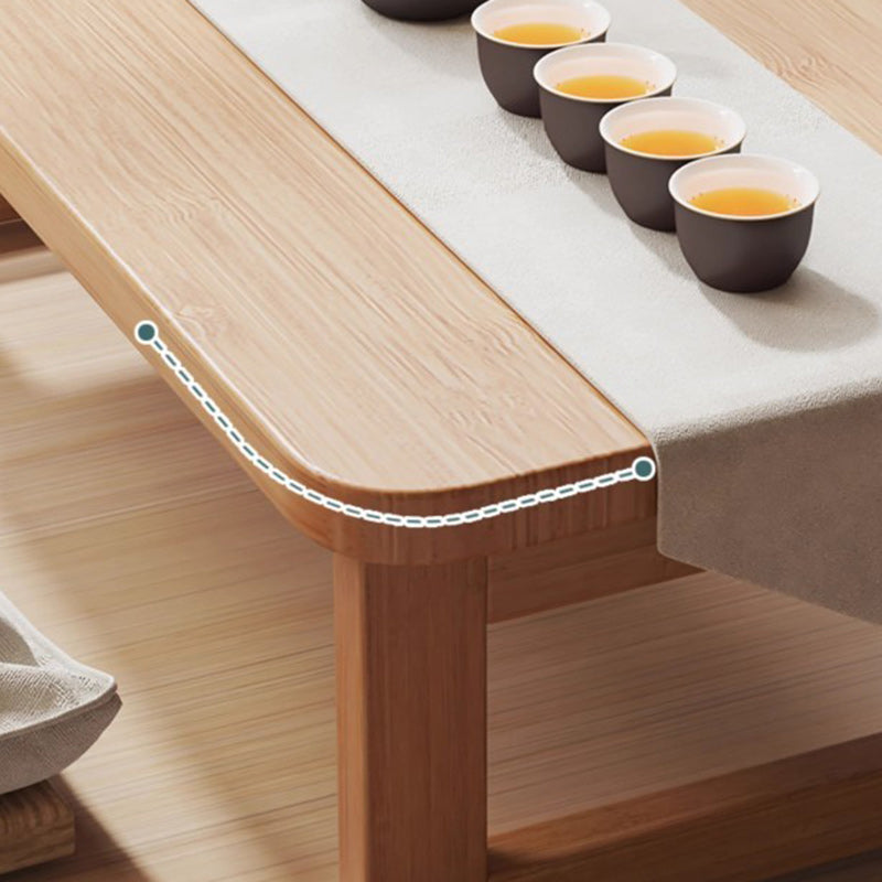 Traditional Japanese Medium-Density Fiberboard Rounded Rectangular Ended Table 1-Tier Folding Design For Living Room