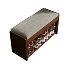 Traditional Vintage Solid Wood Linen Flip-Top Rectangular Shoe Storage With 2/3-Tiers For Entryway & Living Room