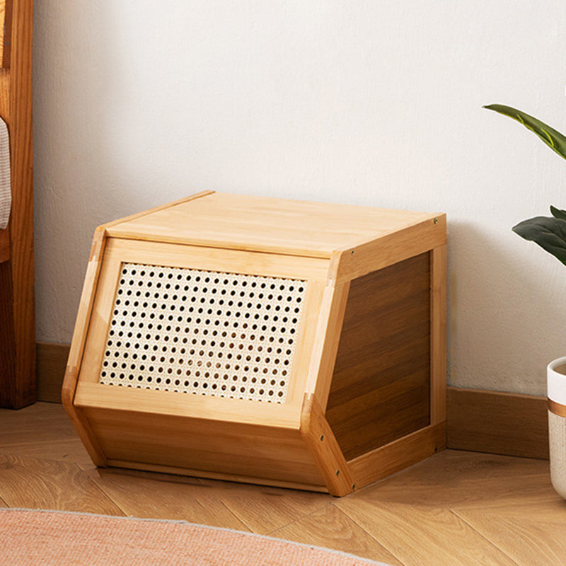 Contemporary Scandinavian Bamboo Acrylic ABS Irregular Pentagon Stackable Storage Cabinet With 1 Cabinet For Living Room