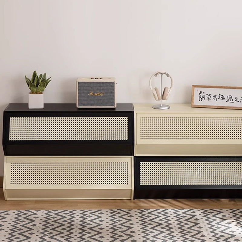 Contemporary Scandinavian Bamboo Acrylic ABS Irregular Pentagon Stackable Storage Cabinet With 1 Cabinet For Living Room