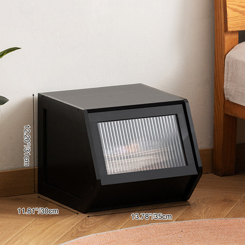 Contemporary Scandinavian Bamboo Acrylic ABS Irregular Pentagon Stackable Storage Cabinet With 1 Cabinet For Living Room