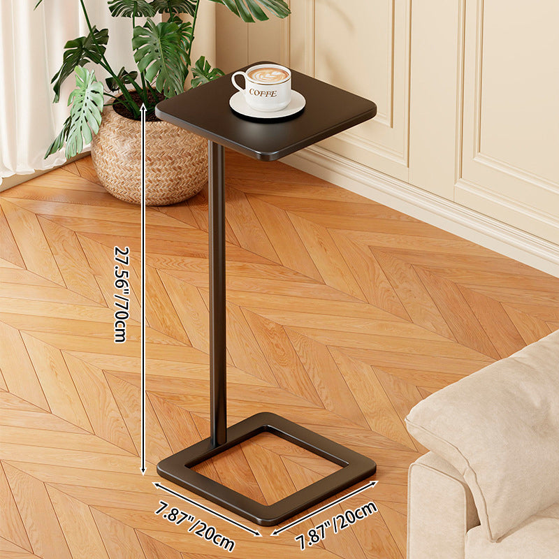 Modern Minimalist Iron Rounded-Square End Table 1-Tier For Living Room