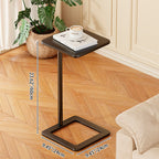 Modern Minimalist Iron Rounded-Square End Table 1-Tier For Living Room
