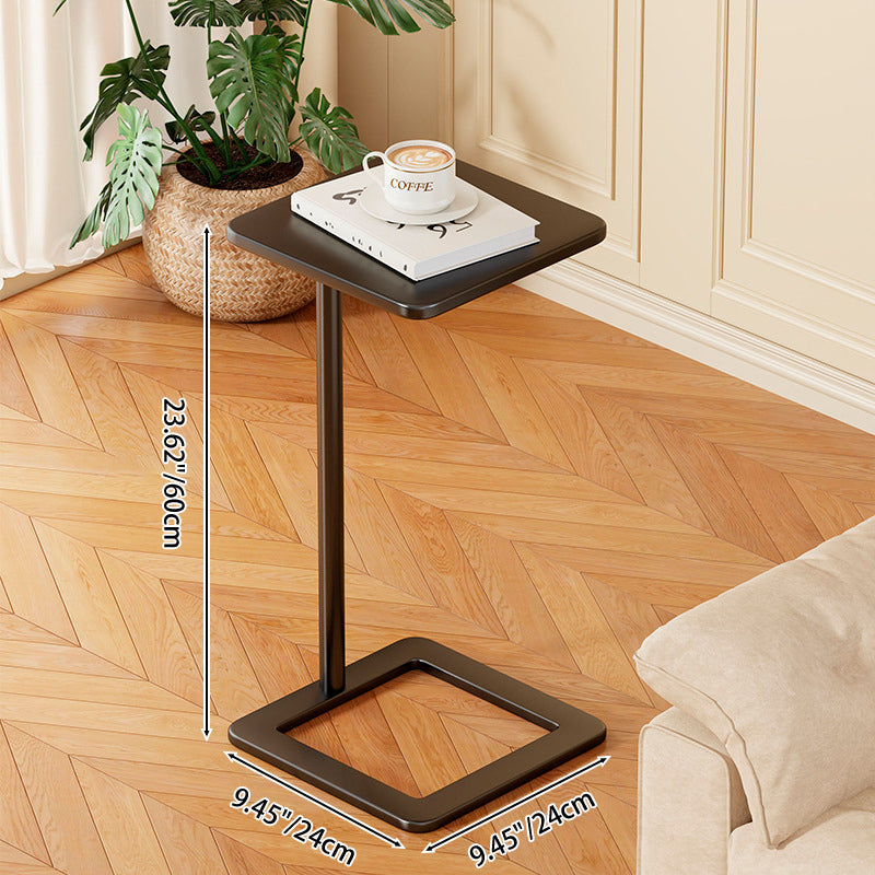 Modern Minimalist Iron Rounded-Square End Table 1-Tier For Living Room