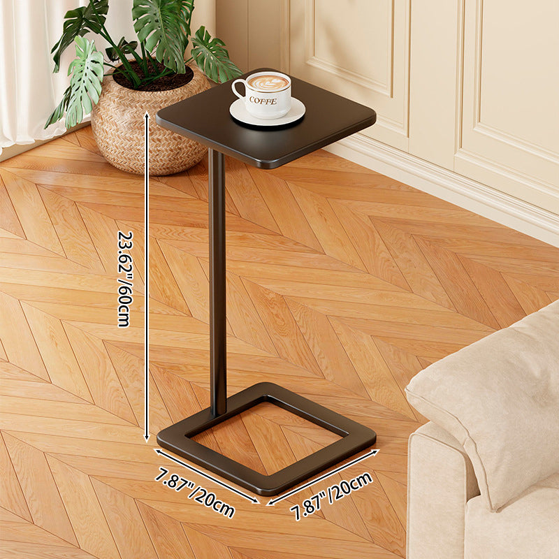 Modern Minimalist Iron Rounded-Square End Table 1-Tier For Living Room