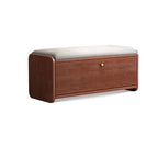 Contemporary Scandinavian Eco-board Linen Rounded Rectangular Shoe Bench 2-Tier For Living Room