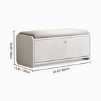 Contemporary Scandinavian Eco-board Linen Rounded Rectangular Shoe Bench 2-Tier For Living Room