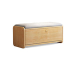 Contemporary Scandinavian Eco-board Linen Rounded Rectangular Shoe Bench 2-Tier For Living Room