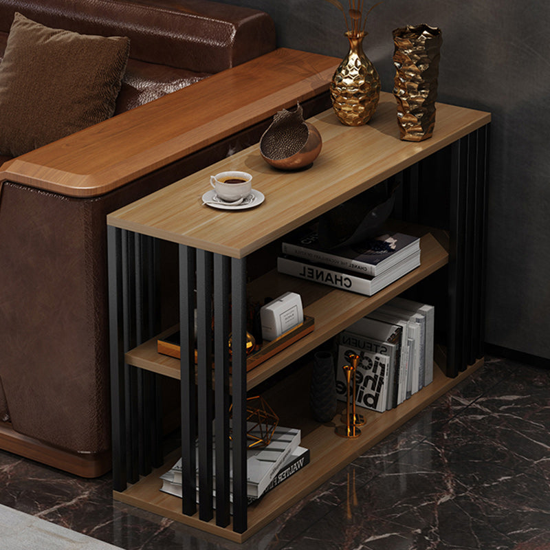 Traditional Vintage Rectangular Particle Board Steel End Table 3-Tier For Living Room