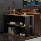 Traditional Vintage Rectangular Particle Board Steel End Table 3-Tier For Living Room