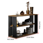 Traditional Vintage Rectangular Particle Board Steel End Table 3-Tier For Living Room