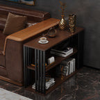 Traditional Vintage Rectangular Particle Board Steel End Table 3-Tier For Living Room