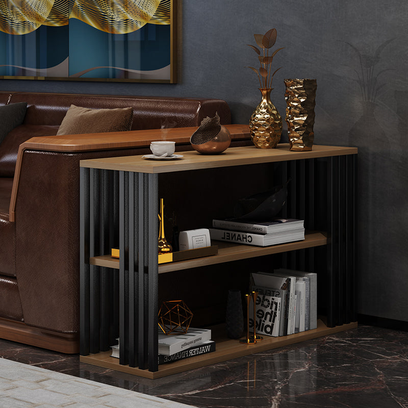 Traditional Vintage Rectangular Particle Board Steel End Table 3-Tier For Living Room