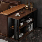 Traditional Vintage Rectangular Particle Board Steel End Table 3-Tier For Living Room