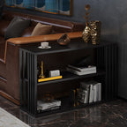 Traditional Vintage Rectangular Particle Board Steel End Table 3-Tier For Living Room