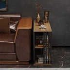 Traditional Vintage Rectangular Particle Board Steel End Table 3-Tier For Living Room