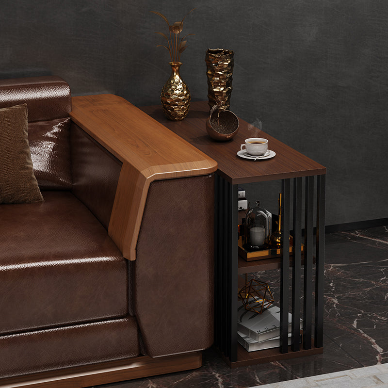 Traditional Vintage Rectangular Particle Board Steel End Table 3-Tier For Living Room