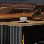 Traditional Vintage Rectangular Particle Board Steel End Table 3-Tier For Living Room