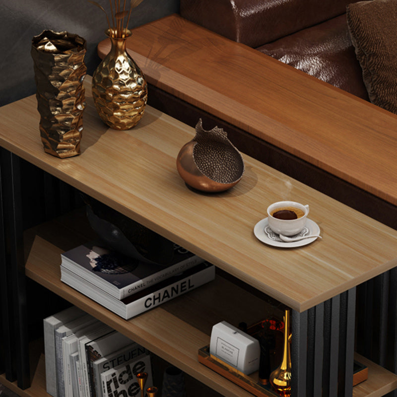 Traditional Vintage Rectangular Particle Board Steel End Table 3-Tier For Living Room