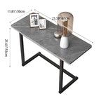 Modern Minimalist Rectangular Sintered Stone Carbon Steel Side Table 1-Tier For Living Room