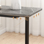 Modern Minimalist Rectangular Sintered Stone Carbon Steel Side Table 1-Tier For Living Room