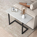 Modern Minimalist Rectangular Sintered Stone Carbon Steel Side Table 1-Tier For Living Room