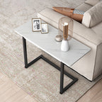Modern Minimalist Rectangular Sintered Stone Carbon Steel Side Table 1-Tier For Living Room