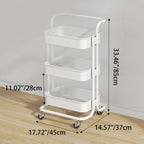 Mesa auxiliar rectangular contemporánea nórdica de acero al carbono con marco, carro con ruedas, estantes de almacenamiento de 3 niveles para sala de estar