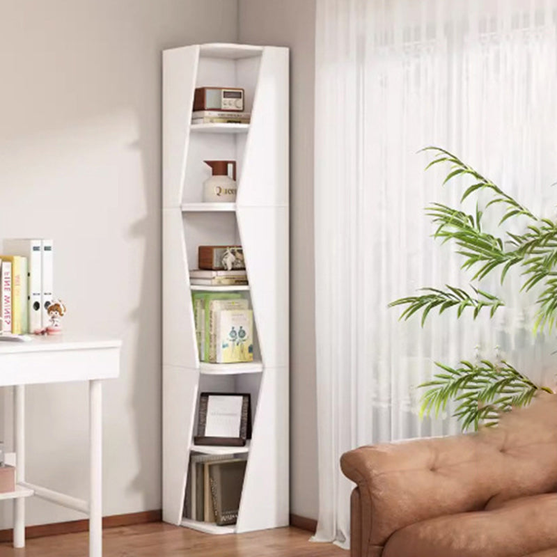 Modern Minimalist Triangle MDF Compact Corner Bookcase 2/4/6-Tier Storage Rack For Home Office