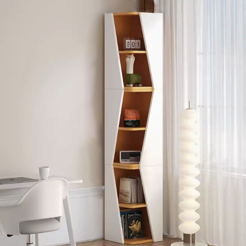 Modern Minimalist Triangle MDF Compact Corner Bookcase 2/4/6-Tier Storage Rack For Home Office
